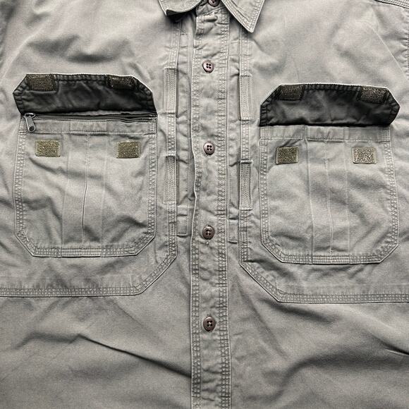 Vintage 5.11 Tactical Series Heavy Military Button Long Sleeve Shirt Mens Large - Picture 8 of 10